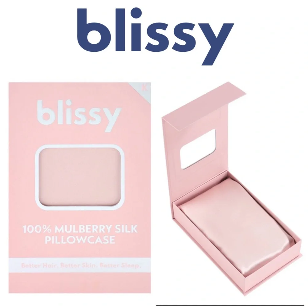 NEW ✨ Blissy 600 Thread Count Silk Pillowcase • Blush Pink • King